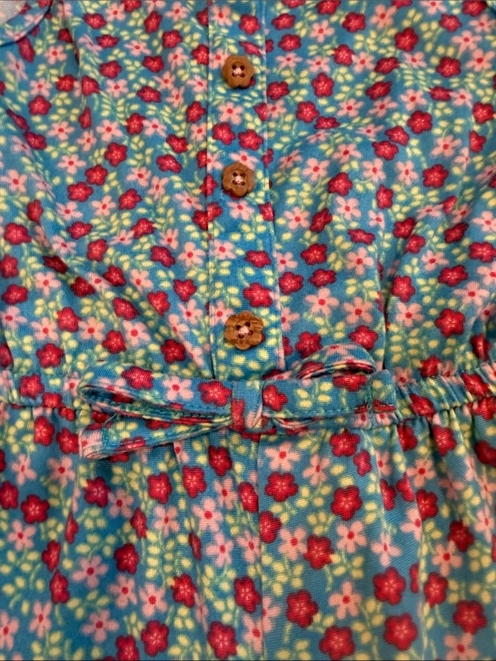 Picapino Toddler Girls' Blue Floral Sleeveless Jumpsuit Size 2T - C8-122
